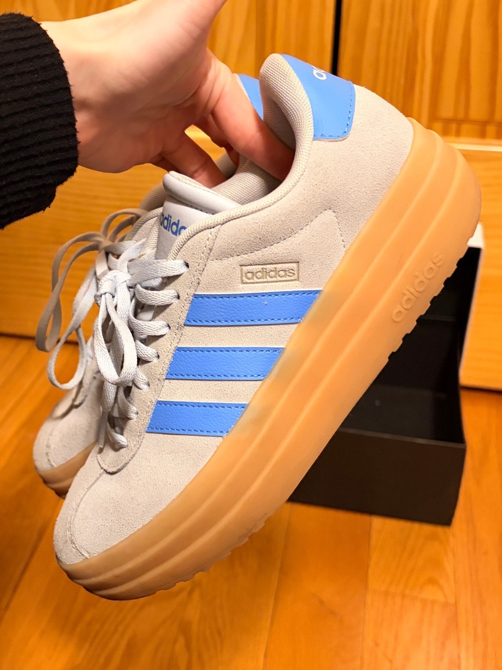 adidas Light Blue VL Court Bold Sneakers - Picture 5 of 11